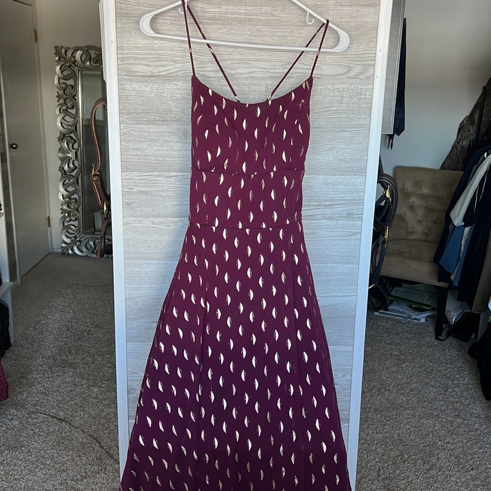 Betsy & Adam Spaghetti Strap Formal Maxi Gown